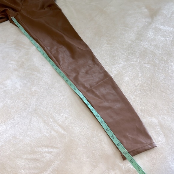 Aritzia Wilfred Daria Colour Cognac Faux Leather Leggings Size Small - Picture 9 of 11